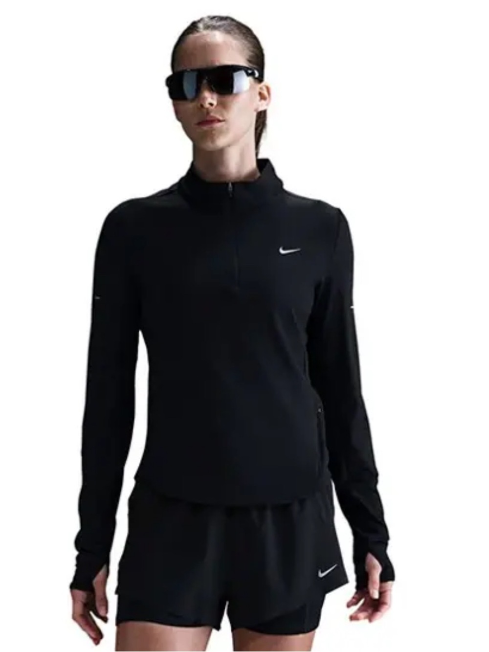 Nike Running Black Women's Quarter-Zip Dri-FIT Top